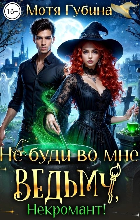 Обложка книги Мотя Губина Не буди во мне Ведьму, Некромант!