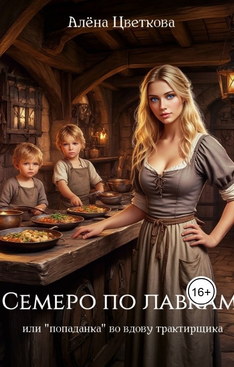 Обложка книги Алёна Цветкова Семеро по лавкам, или "попаданка" во вдову трактирщика