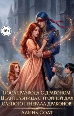 обложка книги Алина Солт "После развода с драконом.  Целительница с тройней для слепого генерала драконов!"