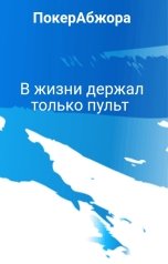 обложка книги ПокерАбжора "В жизни держал только пульт"
